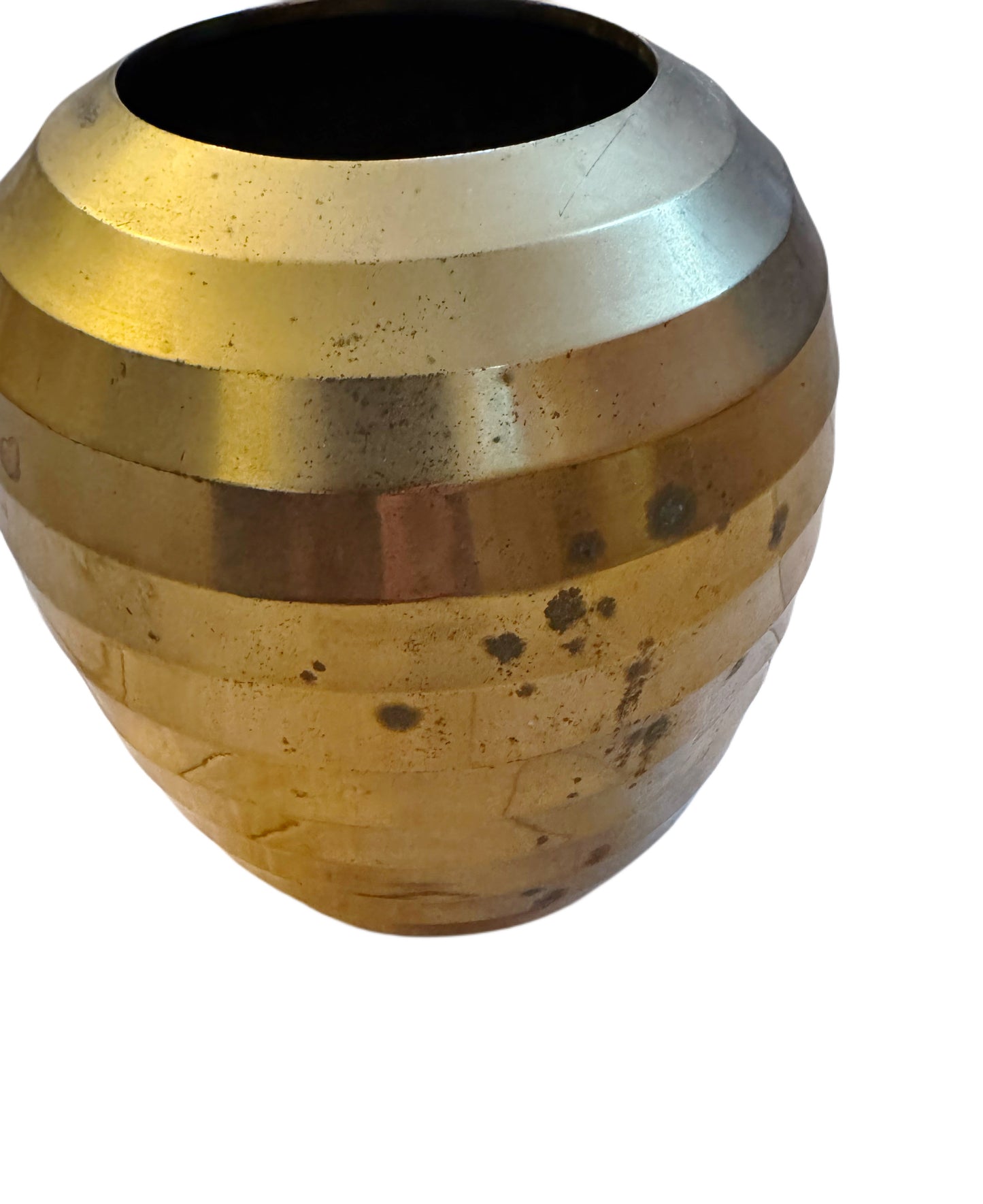 Faceted Brass Vase