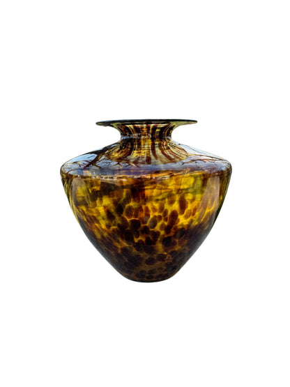 Italian Tortoise Glass Vase