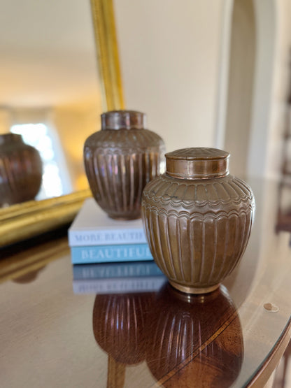 Pair of Antique Chinese Copper Ginger Jar