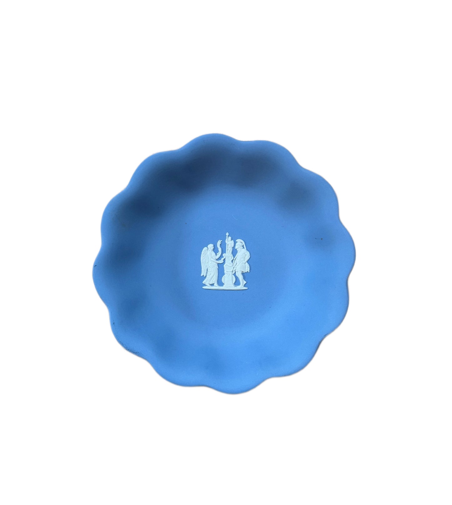 Wedgewood Blue Jasperware Scalloped Circle Dish